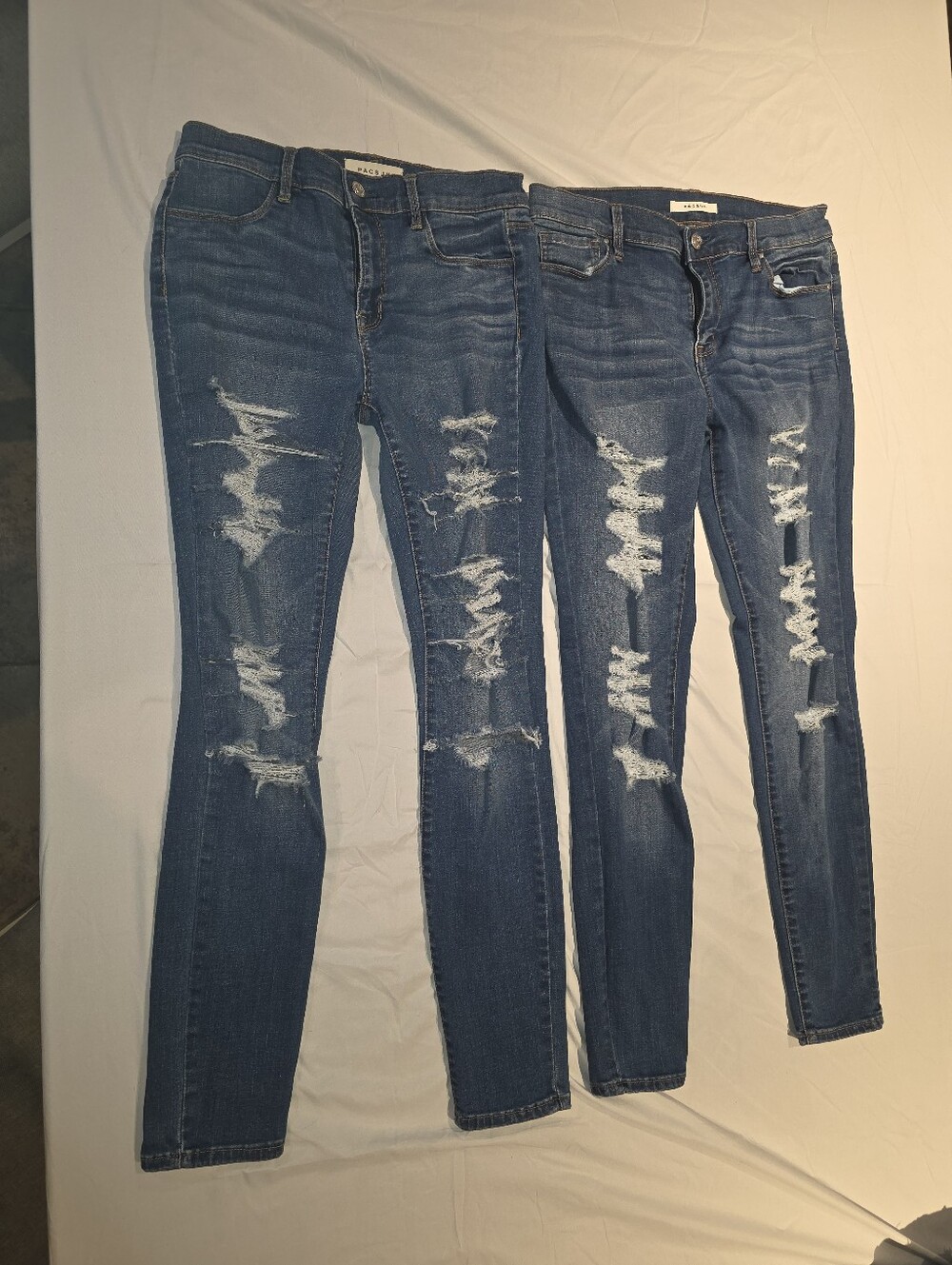 PacSun Blue Jeggings Set Of 2 Sz 27 Distressed Ripped Accents Stretch